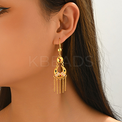 Ethnic Style Alloy Long Tassel Chandelier Earrings for Women JY2387-1