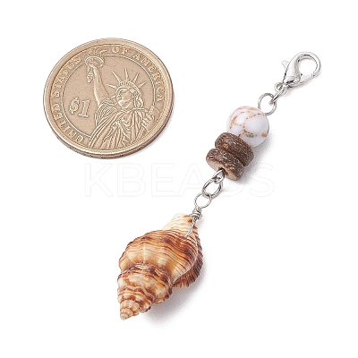 6Pcs Natural Freshwater Shell & Alloy Pendant Decorations HJEW-JM02735-1