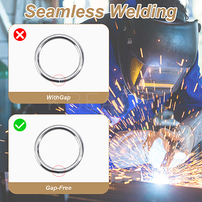 20Pcs 304 Stainless Steel Linking Rings STAS-DR0001-13-1