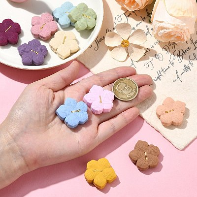 22Pcs 11 Colors Flower Food Grade Eco-Friendly Silicone Focal Beads SIL-CJ0002-56-1