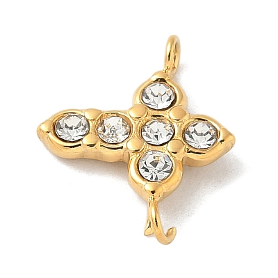 304 Stainless Steel Rhinestone Links Connector Charms STAS-K306-19G-02-1