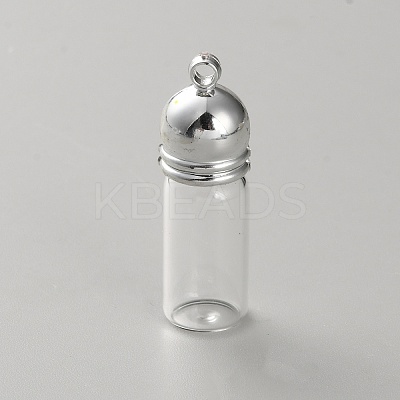 Clear Glass Wish Bottle Pendants FIND-WH0432-82B-P-1
