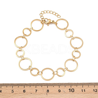 304 Stainless Steel Link Chain Bracelets for Women BJEW-P373-03B-G-1