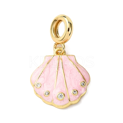 Brass Enamel European Dangle Charms KK-C119-05G-01-1
