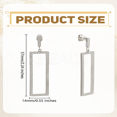 1Piar 304 Stainless Steel Dangle Stud Earrings for Women EJEW-LP0001-21P-1