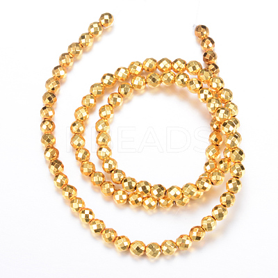Electroplate Non-magnetic Synthetic Hematite Bead Strands G-Q465-24G-1
