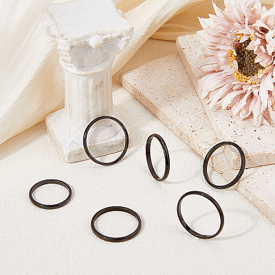 24Pxcs 6 Styles 2mm Polished Plain Dome Finger Ring for Girl Women RJEW-DC0001-21-1