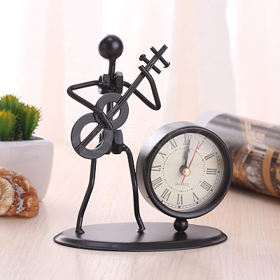Vintage Iron Clock with Bass Ornaments PW-WG66304-09-1