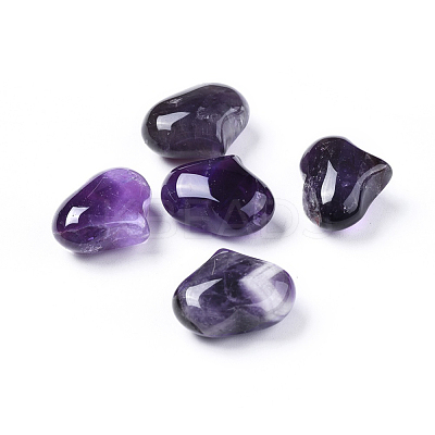 Natural Amethyst Heart Palm Stone G-F659-A08-1