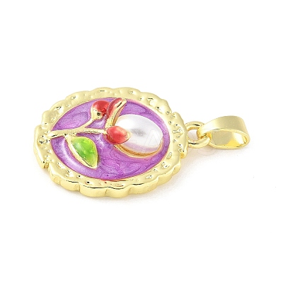 Brass Enamel Pendants KK-Z101-09G-E02-1