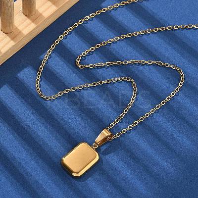 304 Stainless Steel Geometric Pendant Necklaces for Women NJEW-S439-04A-G-1
