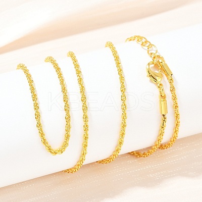 2MM Brass Rope Chain Necklaces for Women Men NJEW-G174-01G-1