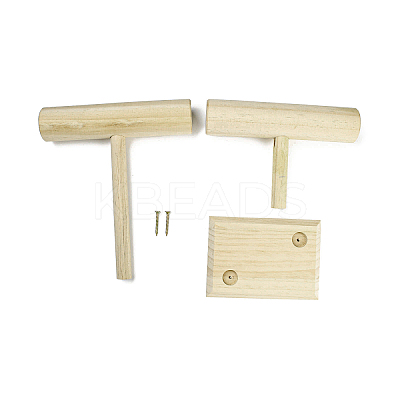 2-Tier Wood T Bar Bracelet Display Stands BDIS-F005-02A-1