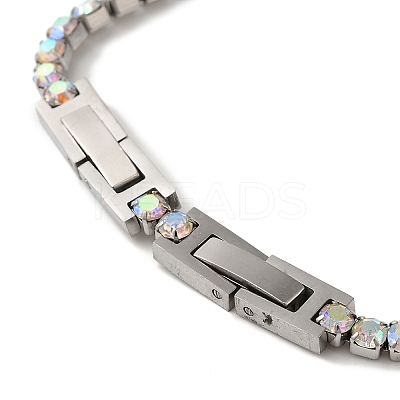 304 Stainless Steel Rhinestone Cup Chain Bracelets BJEW-S002-01F-1