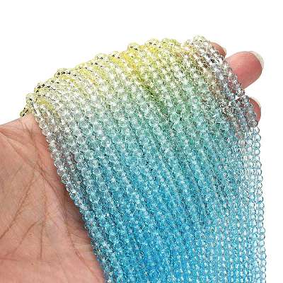 Transparent Painted Glass Beads Strands X1-DGLA-A034-T4mm-A13-1