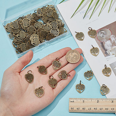 100Pcs Tibetan Style Alloy Pendants PALLOY-GO00037-1