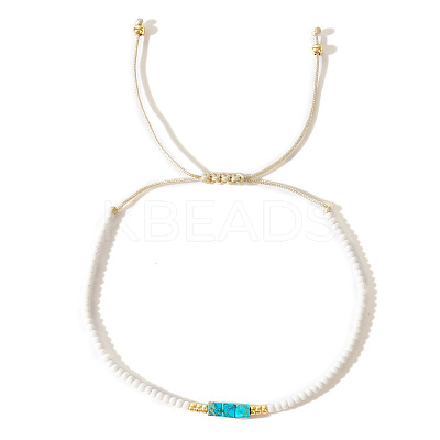 Minimalist Design Flat Round Glass Seed Beads Braided Bead Stretch for Women LS-IQ0836-1
