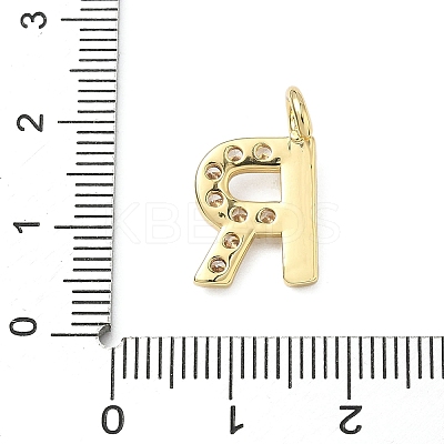 Brass Micro Pave Clear Cubic Zirconia Pendants KK-I476-01G-R-1