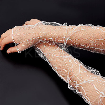 2Pairs 2 Colors Elegant Lightning Bolt Pattern Polyester Lace Arm Sleeves AJEW-CP0001-42-1