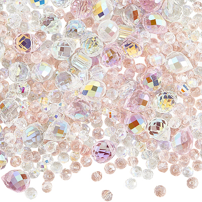 114Pcs Transparent Electroplate Glass Beads GLAA-PA0001-17B-1
