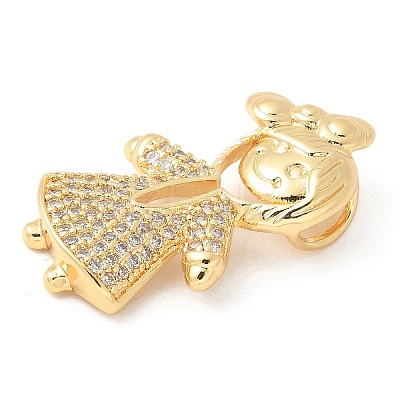 Brass Micro Pave Cubic Zirconia Pendants KK-U053-18G-1