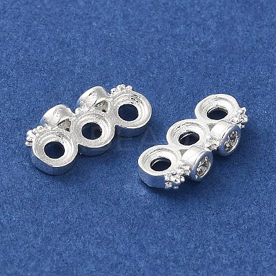 Rack Plating Brass Pave Clear Cubic Zirconia Spacer Bars KK-B088-11B-S-1