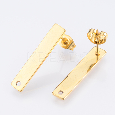 201 Stainless Steel Stud Earring Findings X-STAS-Q231-05G-1