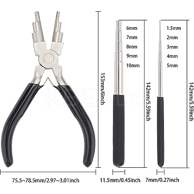 45# Carbon Steel 6-Step Multi-Size Wire Looping Forming Pliers TOOL-BC0001-11B-1