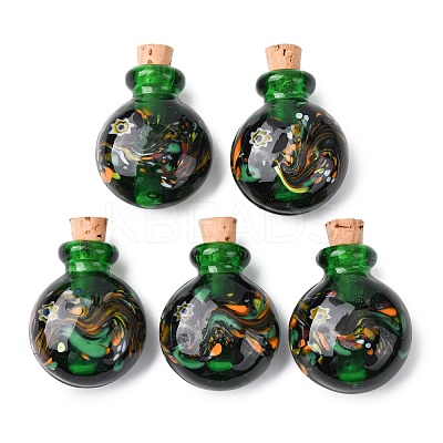 Handmade Lampwork Perfume Bottle Pendants LAMP-H072-01-1