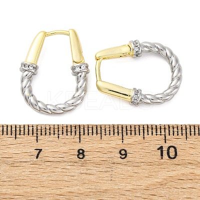 Brass Micro Pave Clear Cubic Zirconia Hoop Earrings EJEW-H158-17A-GP-1