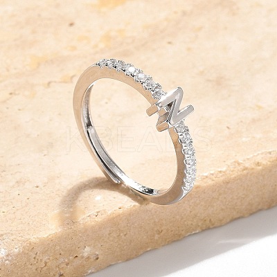 S925 Sterling Silver Adjustable Letter Rings for Women RJEW-M068-01P-N-1