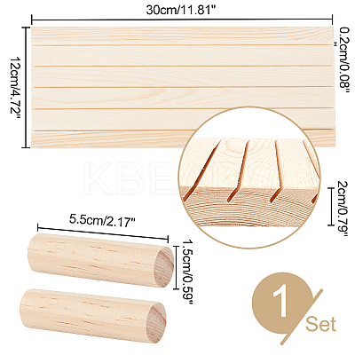 5-Slot Wood Slant Back Earring Display Stands EDIS-WH0021-36C-1