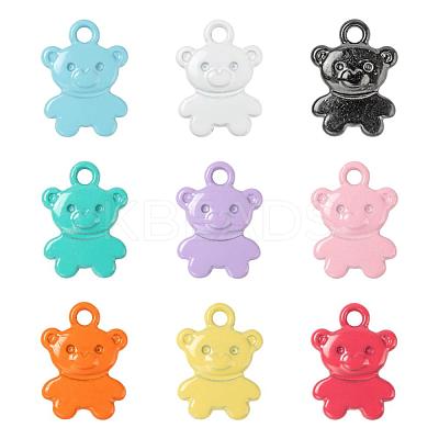 36Pcs 9 Colors Spray Painted Alloy Charms FIND-LS0001-55-1