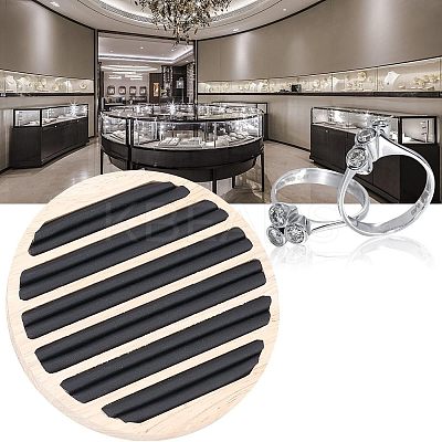 6-Slot Wood Finger Ring Display Plate EDIS-WH0012-09A-1