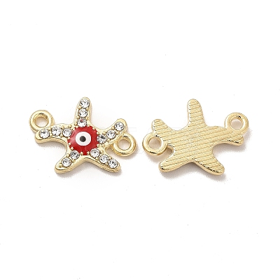 Evil Eye Alloy Enamel Connector Charms PALLOY-I217-13G-1