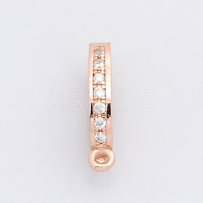 Brass Micro Pave Cubic Zirconia Enhancer Shortener Pendant Bails ZIRC-P007-03RG-NR-1