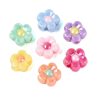 Two Tone Opaque Acrylic Beads OACR-Q203-07-1