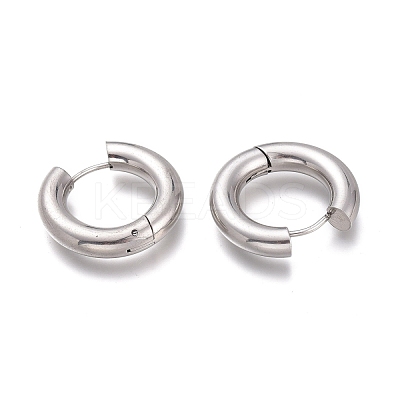 Tarnish Resistant 201 Stainless Steel Huggie Hoop Earrings EJEW-O095-05-16-1