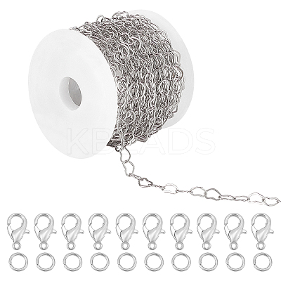 5 Yard Heart Brass Handmade Chains DIY-CA0002-18-1