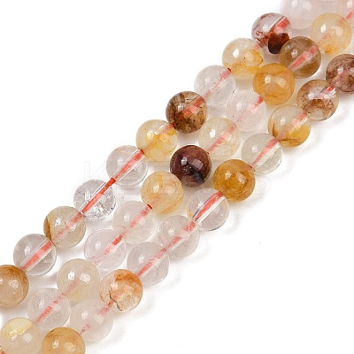 Natural Ferruginous Quartz Beads Strands G-U026-A08-6mm-1