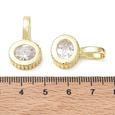 Brass Pave Clear Cubic Zirconia Pendants KK-CBA56EF-35B-G-1
