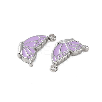 304 Stainless Steel with Enamel Charms STAS-L022-400P-02-1