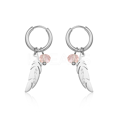 304 Stainless Steel Dangle Hoop Earrings LD6089-2-1