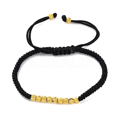 Polyester Cord Braided Bead Bracelets for Women BJEW-L698-01G-10-1