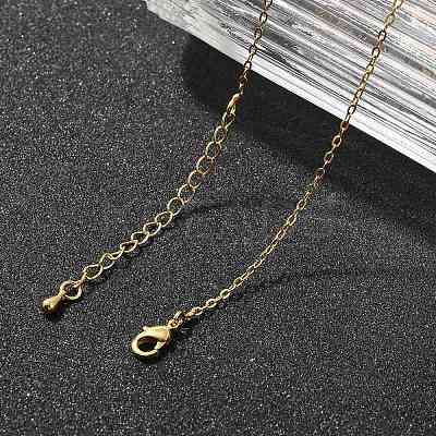 Rack Plating Brass Cable Chain Necklaces for Women NJEW-M048-01G-1