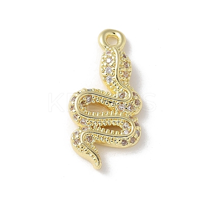 Brass Micro Pave Clear Cubic Zirconia Pendants LS-KK-S505-04G-01-1