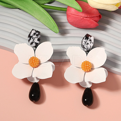 Alloy & Resin Dangle Stud Earrings FS-WG0AF0D-02-1