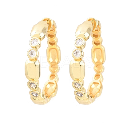 Brass Micro Pave Cubic Zirconia Hoop Earrings EJEW-P346-08G-01-1
