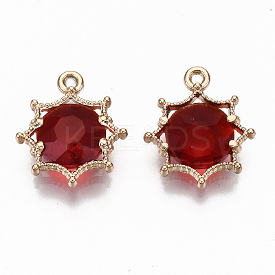 Faceted Glass Pendants GLAA-S191-002A-G-NR-1
