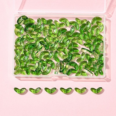 200Pcs Spray Painted Transparent Glass Beads GLAA-FS0002-54B-1